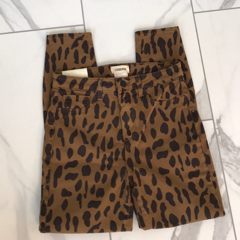 New ⭐️ L’Agence Animal Print Skinny Crop Jeans - Picture 2 of 5